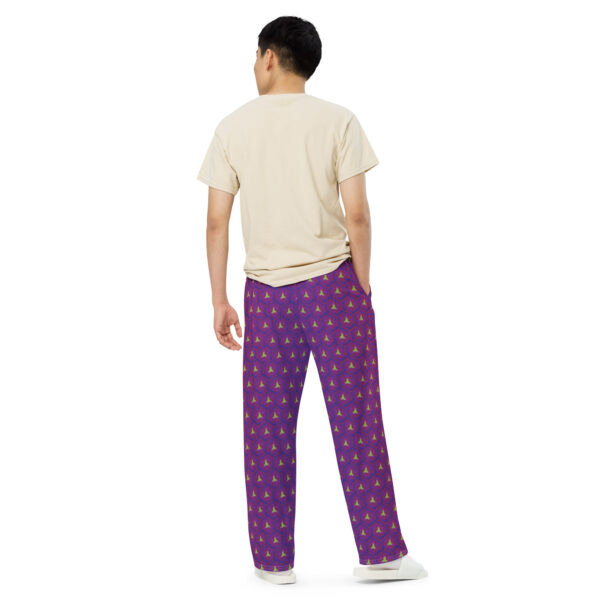 Purple and Green Introversion Wide-leg Trousers - Image 5