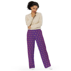 Purple and Green Introversion Wide-leg Trousers