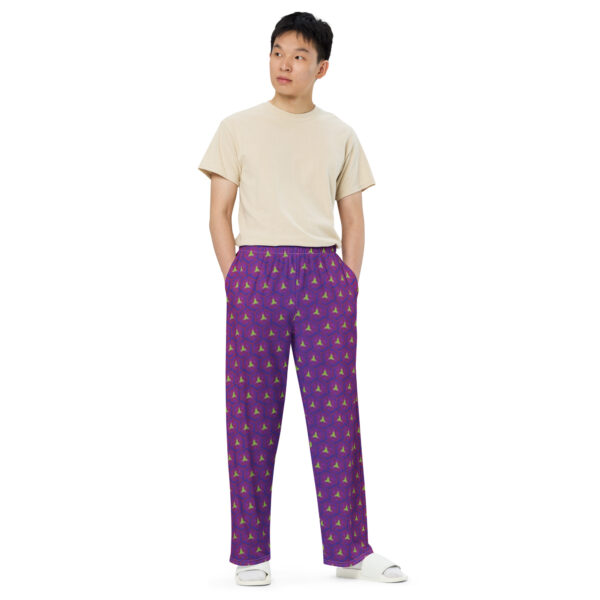 Purple and Green Introversion Wide-leg Trousers - Image 7